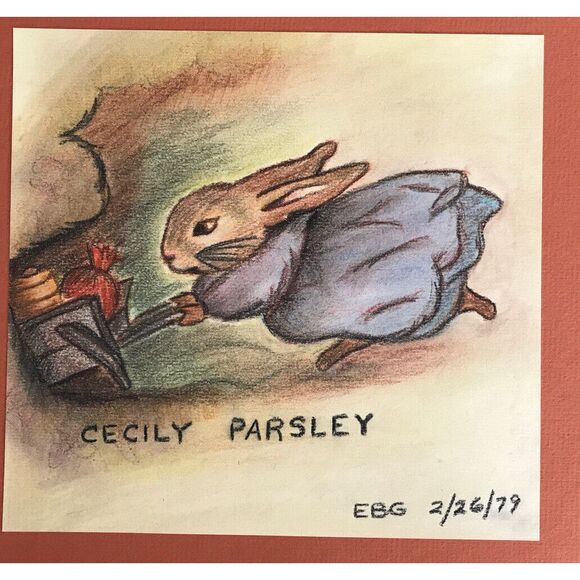 Cecily Parsley‎ Nursery Rhymes Book Art Work. Cover Drawing Signed EBG 2/26/79 - Picture 1 of 8